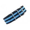 Bracelet nylon NATO Noir/Bleu