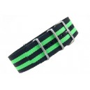 Bracelet nylon NATO Noir/Vert
